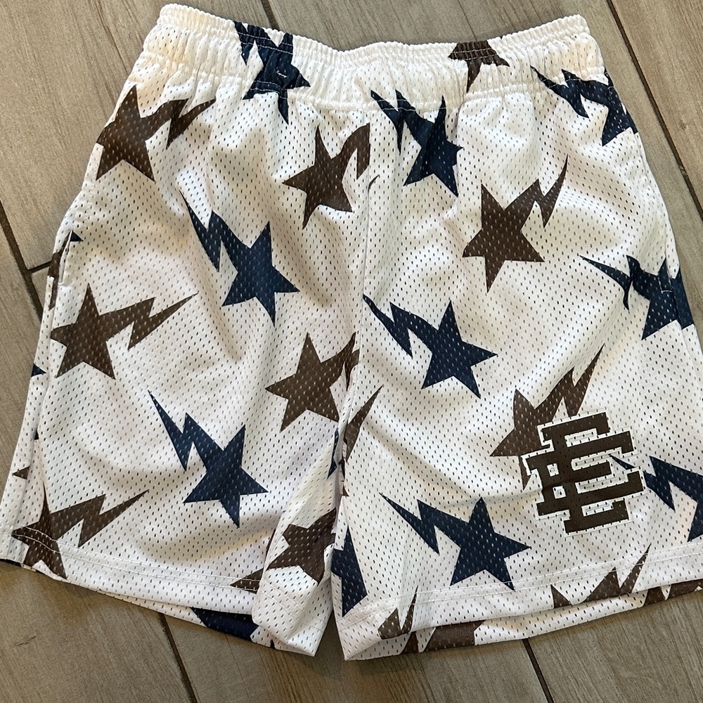 White Star Patterned Shorts